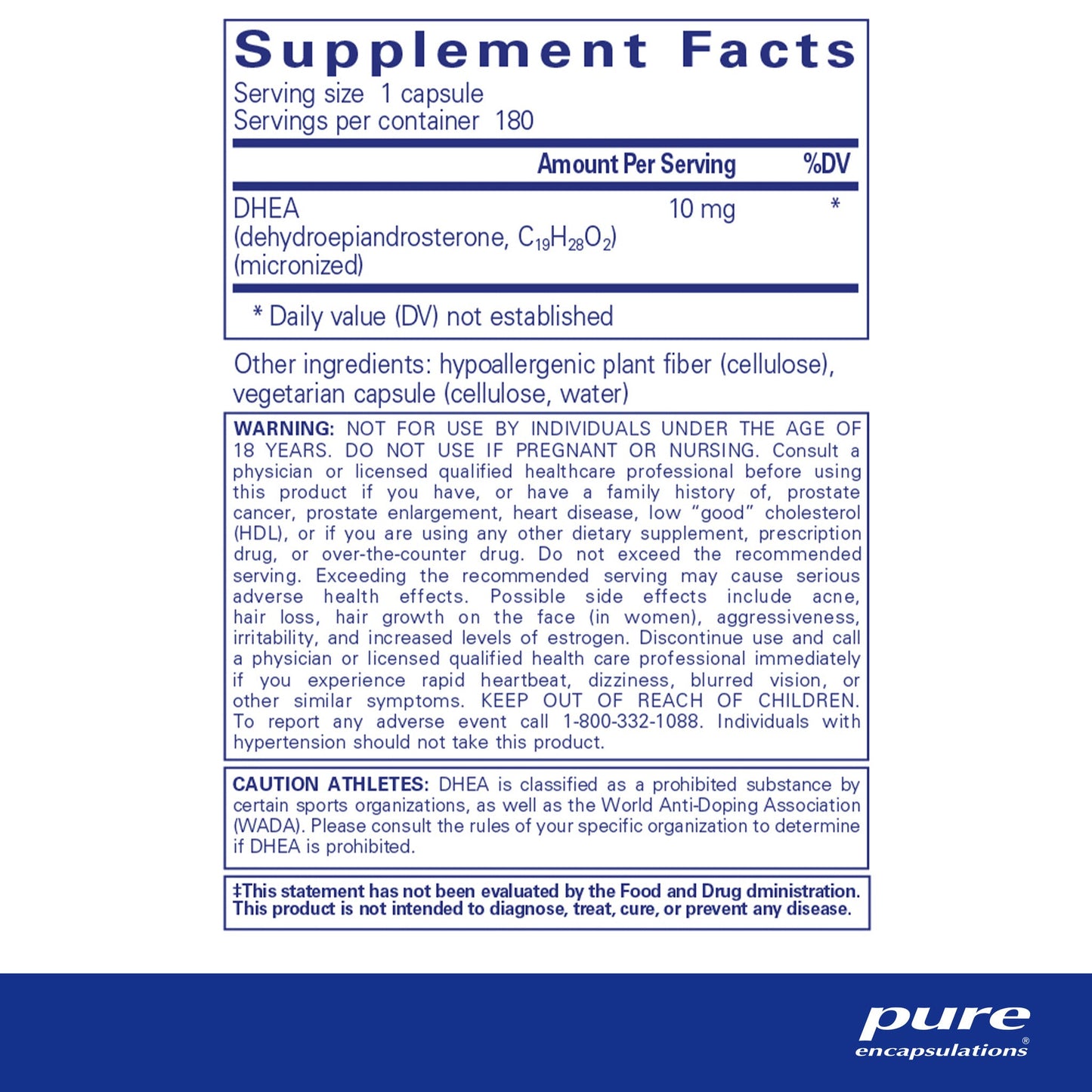 DHEA 10 mg.