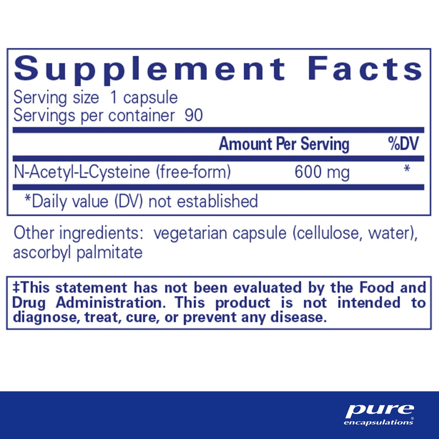 NAC (N Acetyl l Cysteine) 600 mg.