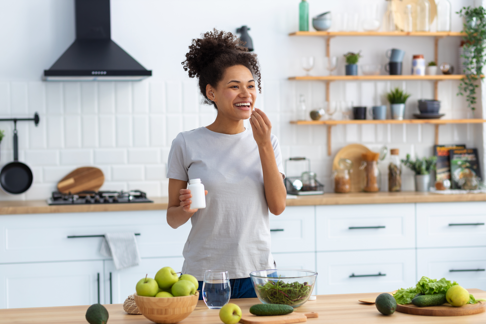 woman taking supplements