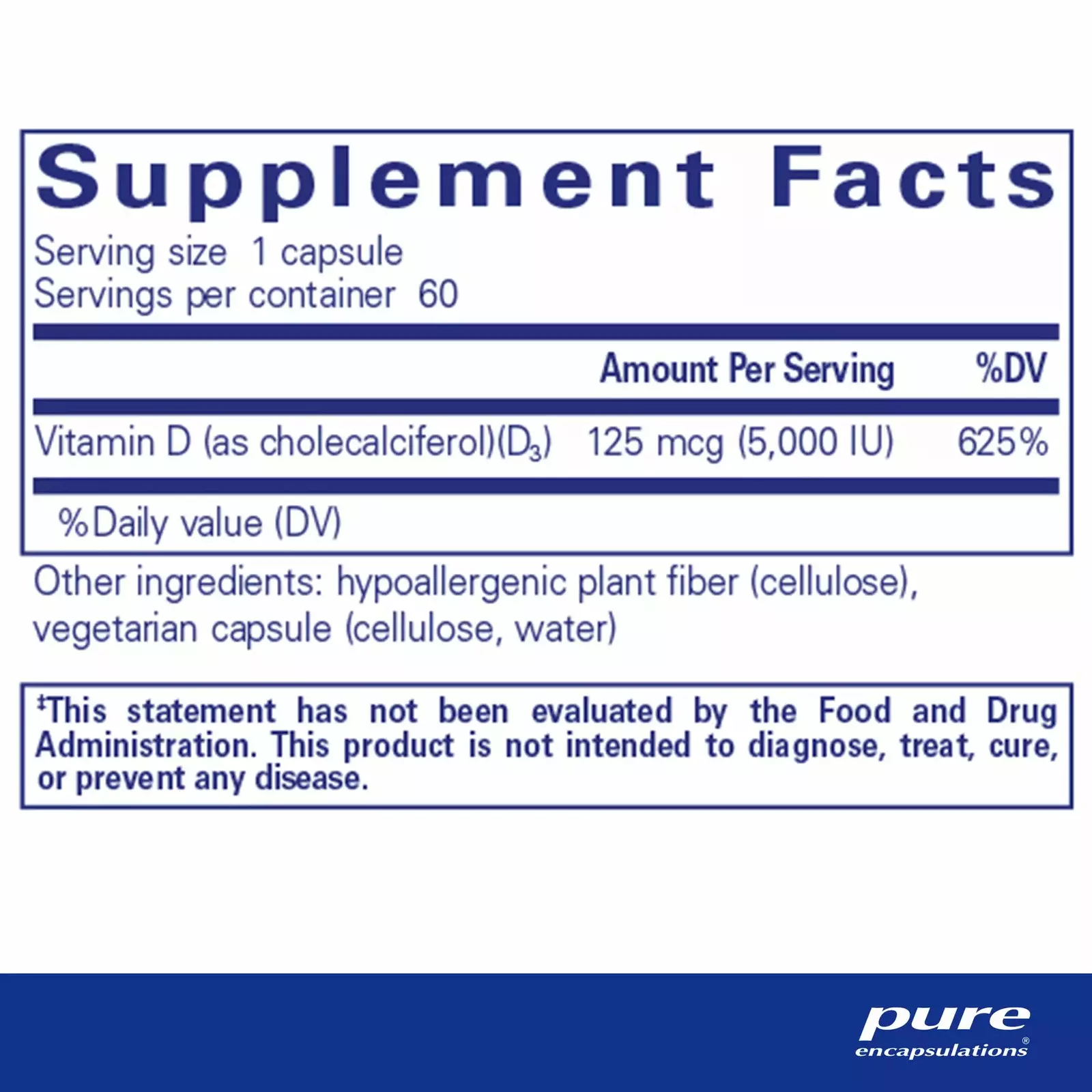 Vitamin D3 125 mcg (5,000 IU)